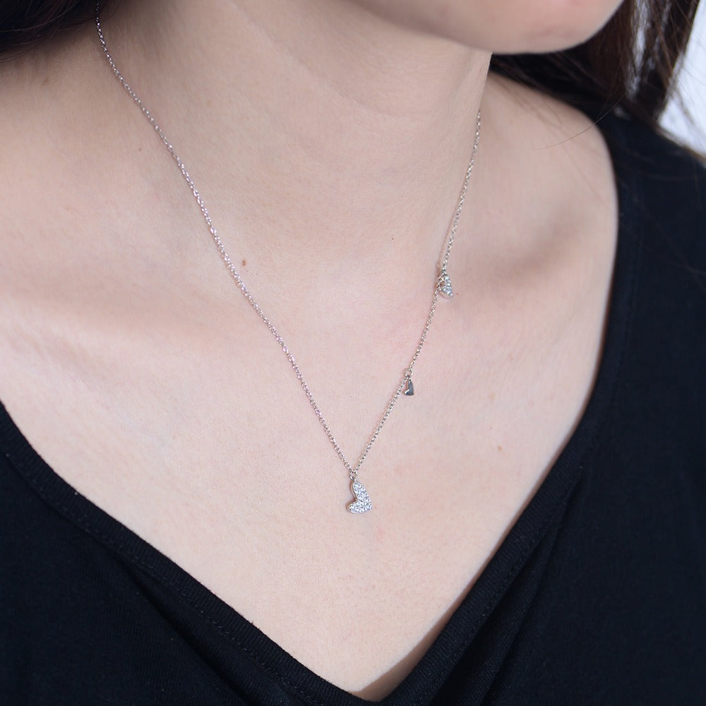 KFG Jewlery S925 Sterling Silver Love Heart Necklace | Necklace for Women | Heart Pendant Necklace for Girls | 14K Plated | Allergy-Free Pendant Necklace