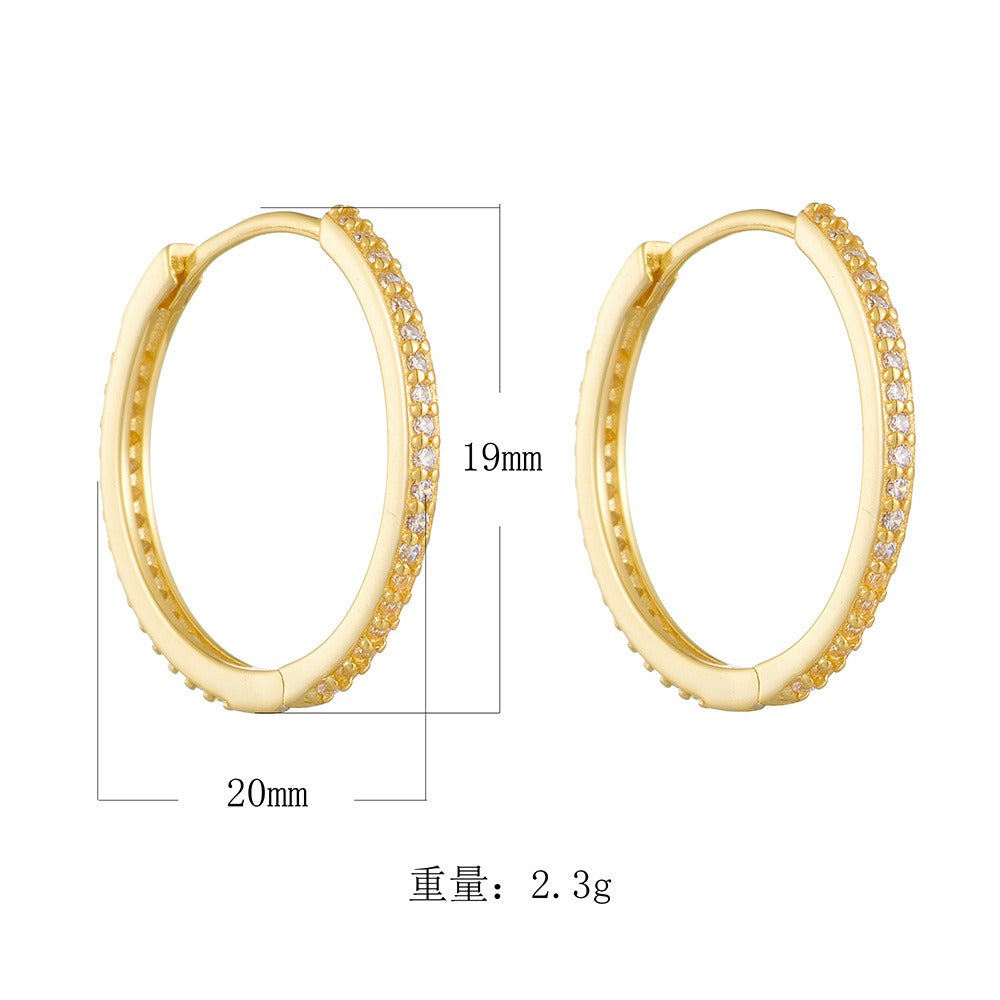 S925 Sterling Silver Hoop Earrings for Women 14K Gold Plated