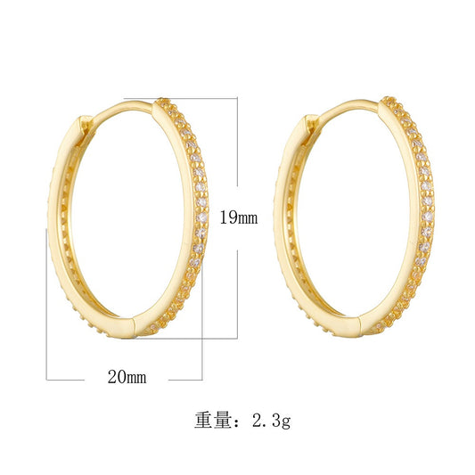 S925 Sterling Silver Hoop Earrings for Women 14K Gold Plated