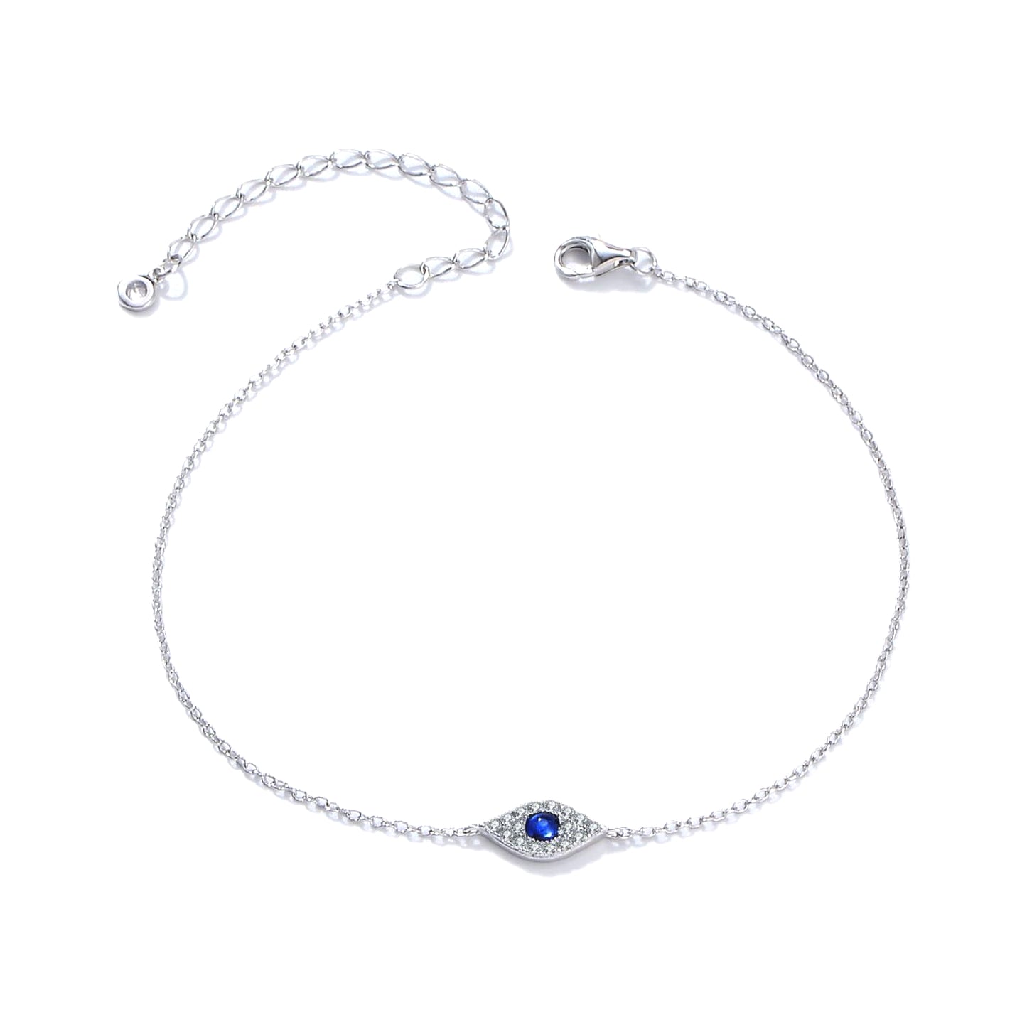 KFG Jewelry S925 Sterling Silver Evil Eye Bracelet for Women Adjustable Bracelet for Girls