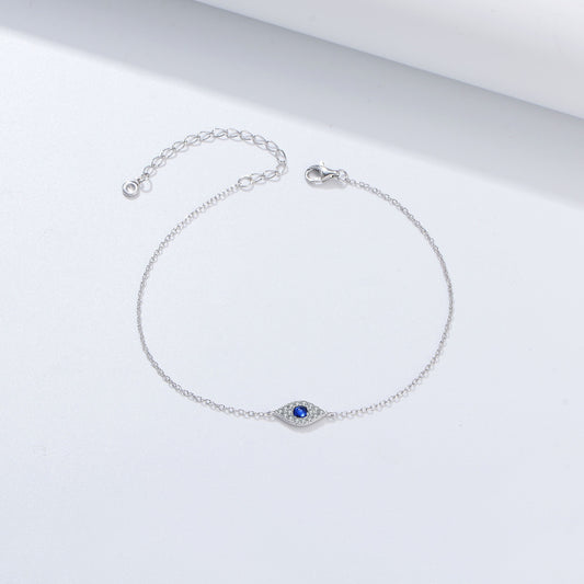 KFG Jewelry S925 Sterling Silver Evil Eye Bracelet for Women Adjustable Bracelet for Girls