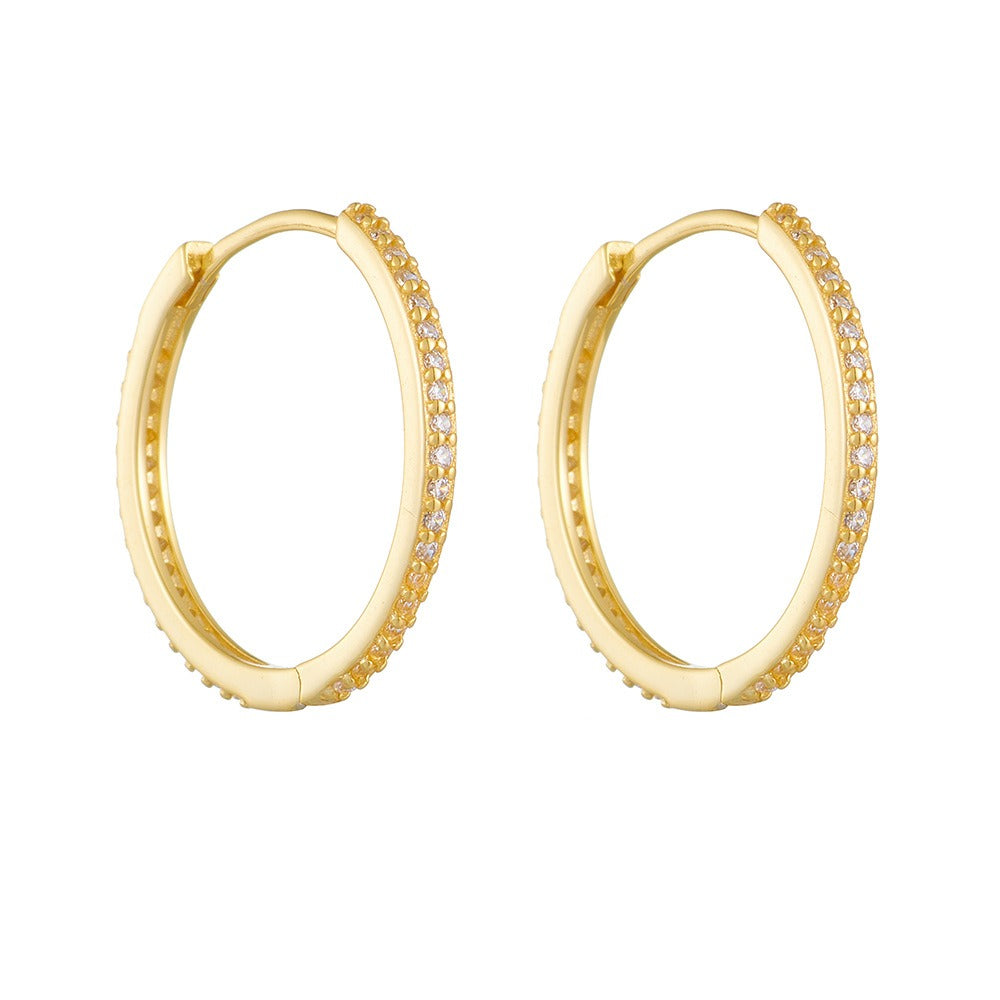 S925 Sterling Silver Hoop Earrings for Women 14K Gold Plated