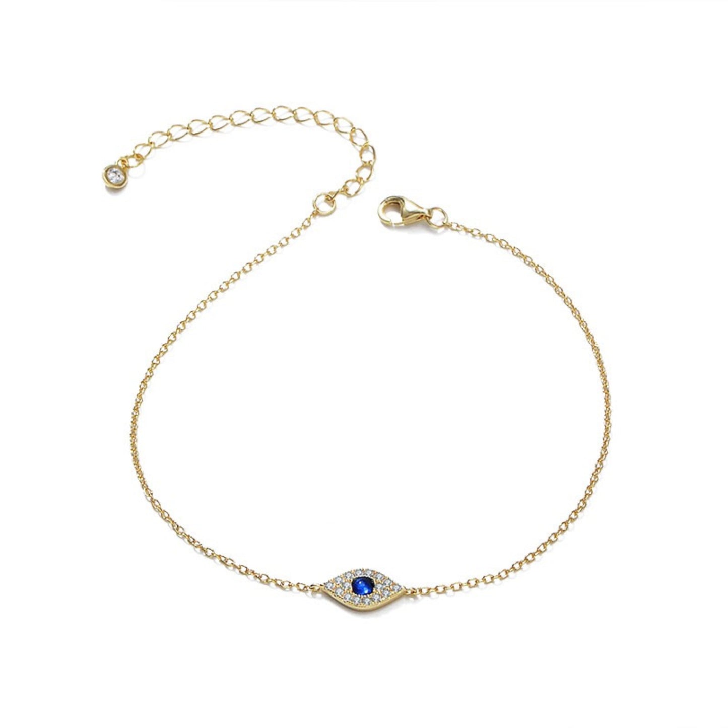 KFG Jewelry S925 Sterling Silver Evil Eye Bracelet for Women Adjustable Bracelet for Girls