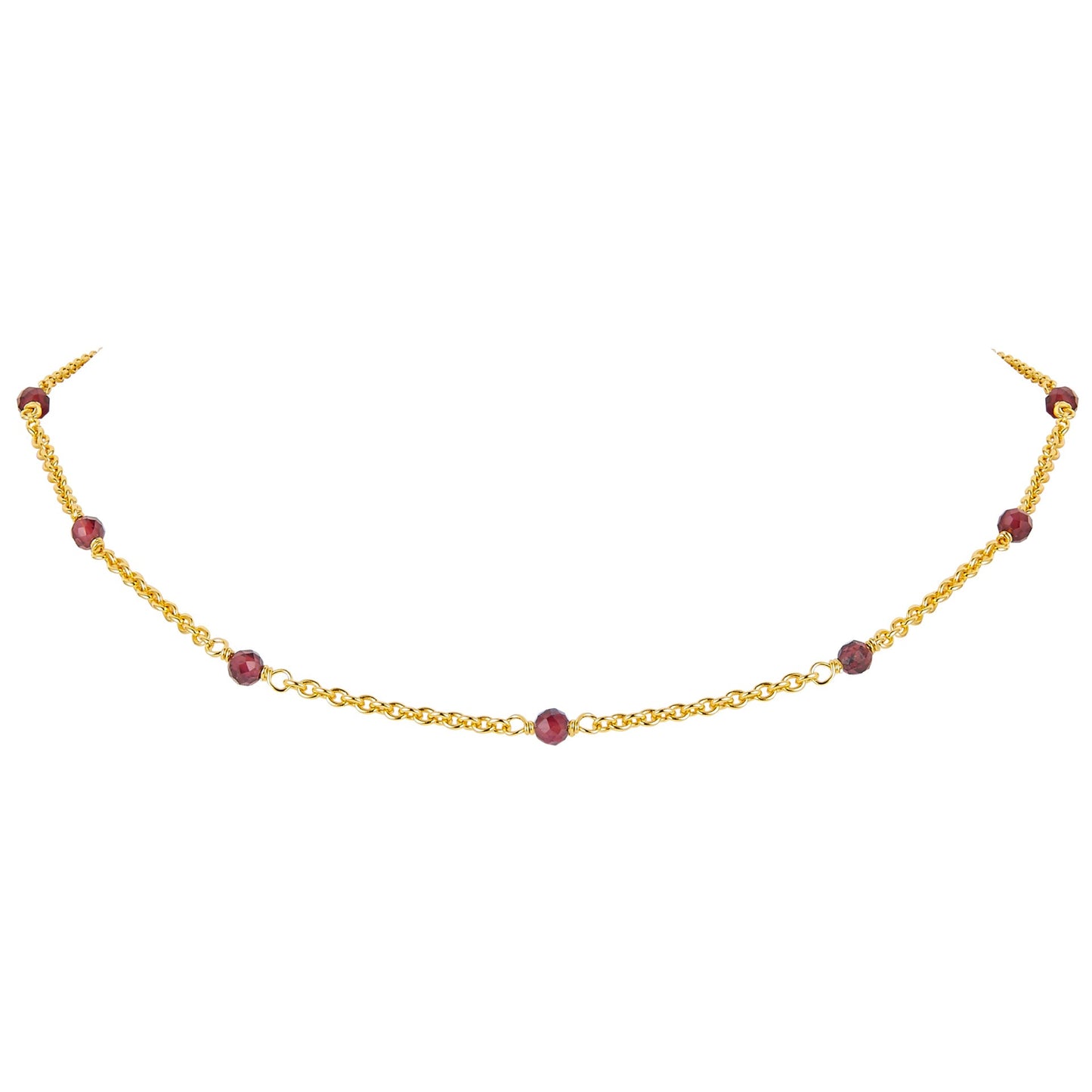 KFG Jewellery Natural Gemstone S925 Sterling Silver Necklace Plated 18K Genuine Gold Chain Necklaces for Women
