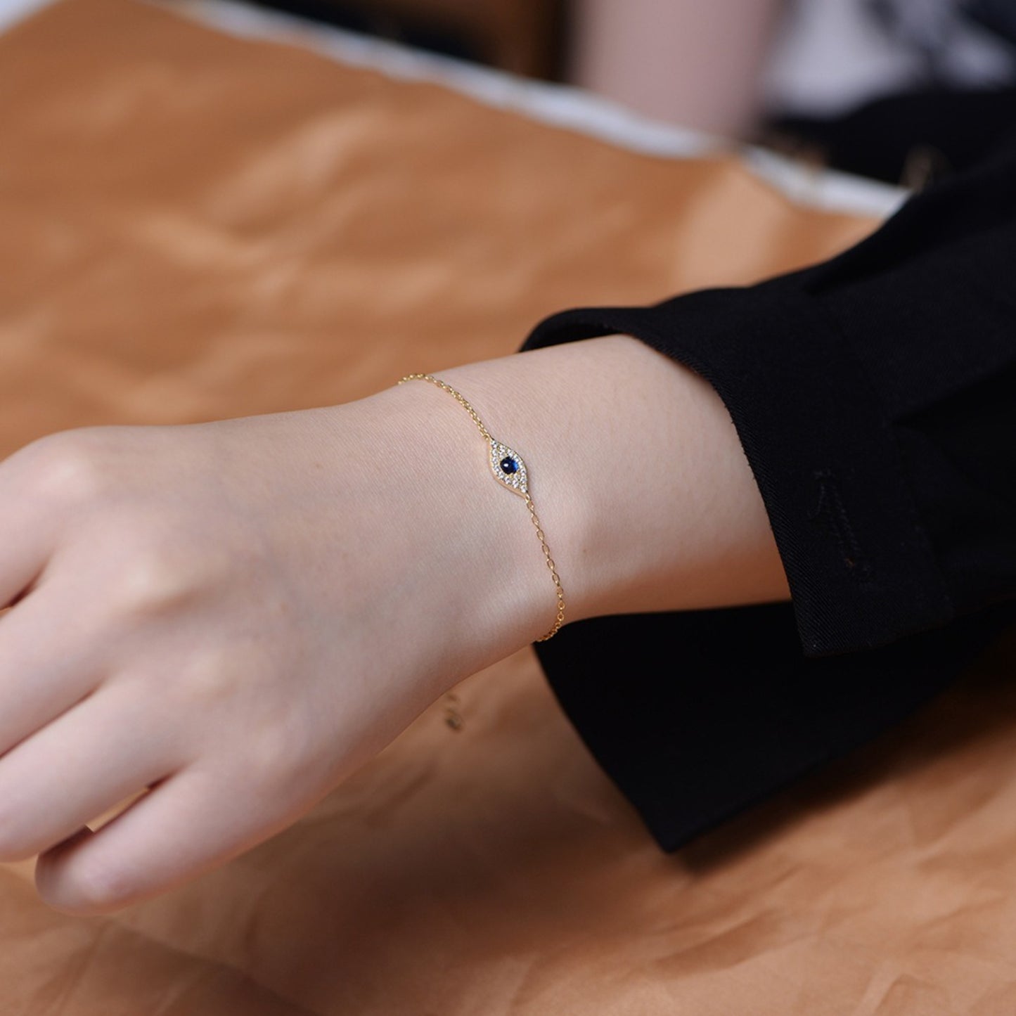 KFG Jewelry S925 Sterling Silver Evil Eye Bracelet for Women Adjustable Bracelet for Girls