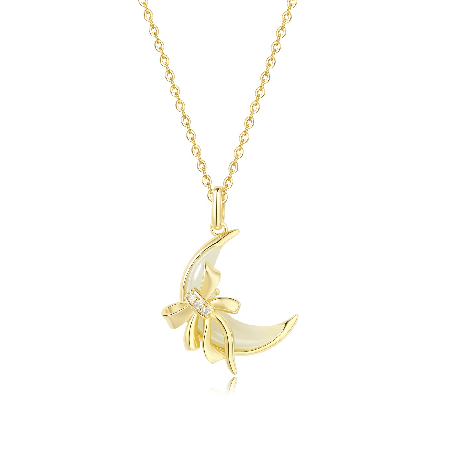 45cm(18'')Necklace with Jade in Sterling Silver
