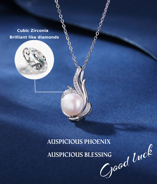 45cm(18'') Phoenix Necklace with Natural Pearl in Sterling Silver