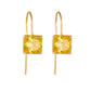 KFG Jewellry Vintage Colourful Square Zirconia Ear Hook Earrings | S925 Sterling Silver Earrings for Women | Dangle Earrings for Girls