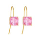 KFG Jewellry Vintage Colourful Square Zirconia Ear Hook Earrings | S925 Sterling Silver Earrings for Women | Dangle Earrings for Girls