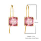 KFG Jewellry Vintage Colourful Square Zirconia Ear Hook Earrings | S925 Sterling Silver Earrings for Women | Dangle Earrings for Girls