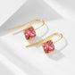 KFG Jewellry Vintage Colourful Square Zirconia Ear Hook Earrings | S925 Sterling Silver Earrings for Women | Dangle Earrings for Girls