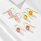 KFG Jewellry Vintage Colourful Square Zirconia Ear Hook Earrings | S925 Sterling Silver Earrings for Women | Dangle Earrings for Girls