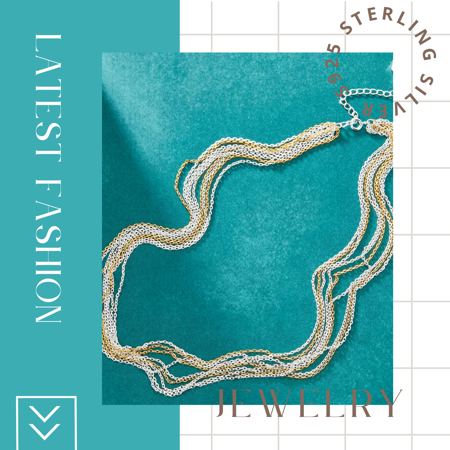 S925 Sterling Silver & 18K Gold Plated Layered Necklace for Women