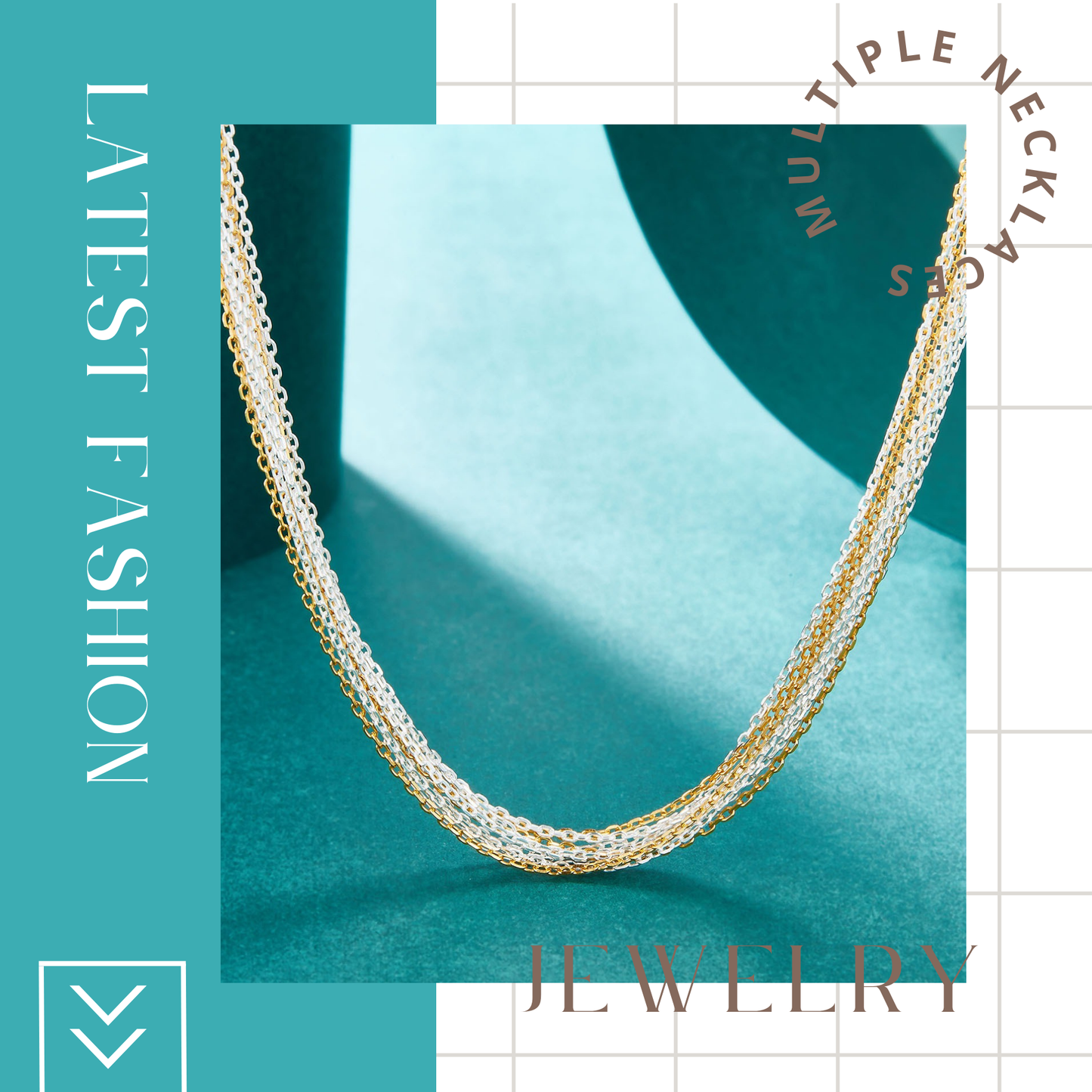 S925 Sterling Silver & 18K Gold Plated Layered Necklace for Women