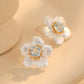 KFG Jewllery S925 Sterling Silver Inlaid Natural Topaz Women's Stud Earrings | French Earrings | Sterling Silver Earrings for Girls