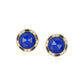 S925 Sterling Silver & 18K Gold Plating Natural Lapis Lazuli Earrings for Women