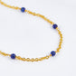 KFG Jewellery Natural Gemstone S925 Sterling Silver Necklace Plated 18K Genuine Gold Chain Necklaces for Women (Natural Lapis Lazuli)