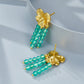 KFG Jewellry S925 Silver Natural Chrysoprase Earrings for Women | Flower earrings | Holiday Style Earrings Studs | Dangle Earrings