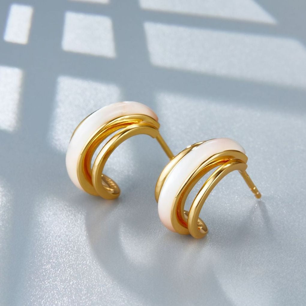 S925 Sterling Silver C-Shaped Earrings for Women