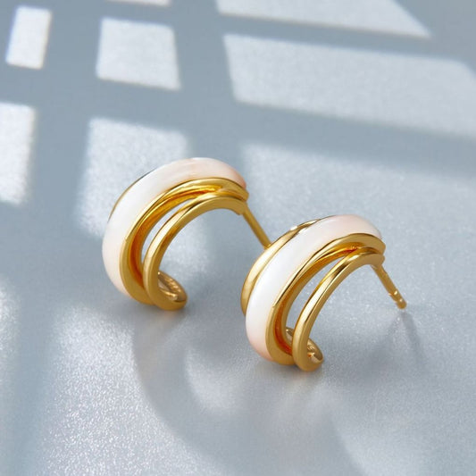 S925 Sterling Silver C-Shaped Earrings for Women