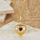 KFG Jewellry S925 Silver Garnet Love Heart Necklace for Women Genuine 18K Gold Plated Hand Wire Drawing Heart Pendant Necklaces