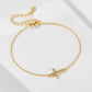 Women's 925 Sterling Silver Cross Bracelet 14K Gold Plated