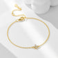 14K Gold Plated Tiny Four Leaf Clover Bracelet for Girls