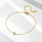 14K Gold Plated Tiny Four Leaf Clover Bracelet for Girls