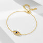 S925 Sterling Silver Evil Eye Adjustable Bracelet for Women Girls