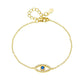 S925 Sterling Silver Evil Eye Adjustable Bracelet for Women Girls