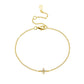 14K Gold Plated Tiny Four Leaf Clover Bracelet for Girls