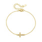 Women's 925 Sterling Silver Cross Bracelet 14K Gold Plated