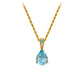 S925 Sterling Silver with 18K Gold Plating, Natural Sky Blue Topaz Pendant Necklace for Women