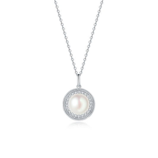 45cm(18'')Necklace with Natural Pearl in Sterling Silver