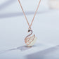 45cm(18'') Swan Necklace with Natural Jade CZ in Sterling Silver