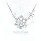 Snowflake Necklace with Moonstone & Cubic Zirconia in Sterling Silver