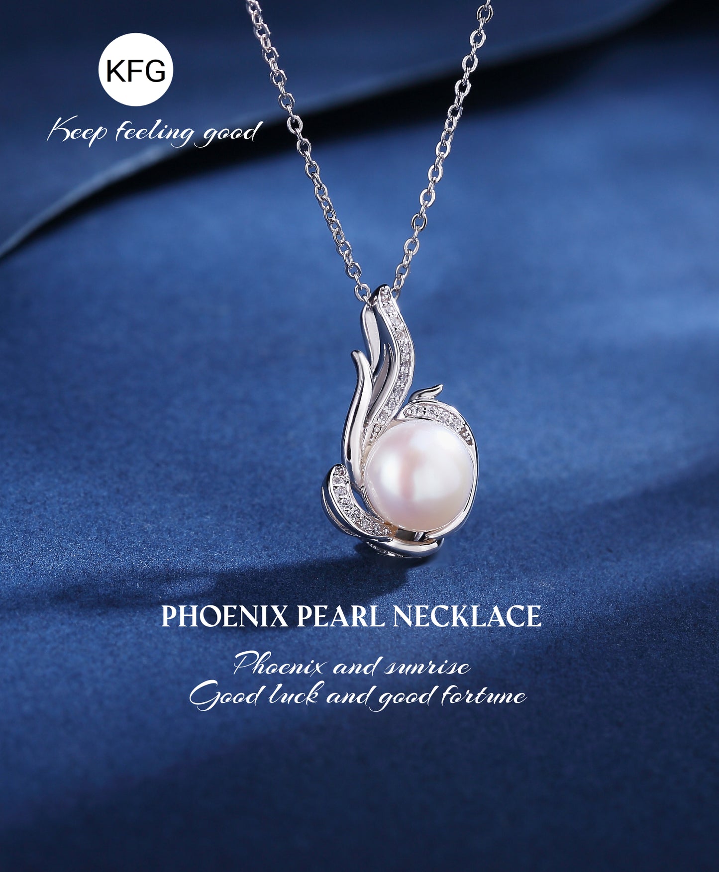 45cm(18'') Phoenix Necklace with Natural Pearl in Sterling Silver