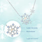 Snowflake Necklace with Moonstone & Cubic Zirconia in Sterling Silver