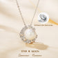 Star and Moon Necklace with Natural Pearl (8.5-9.0mm) in Sterling Silver
